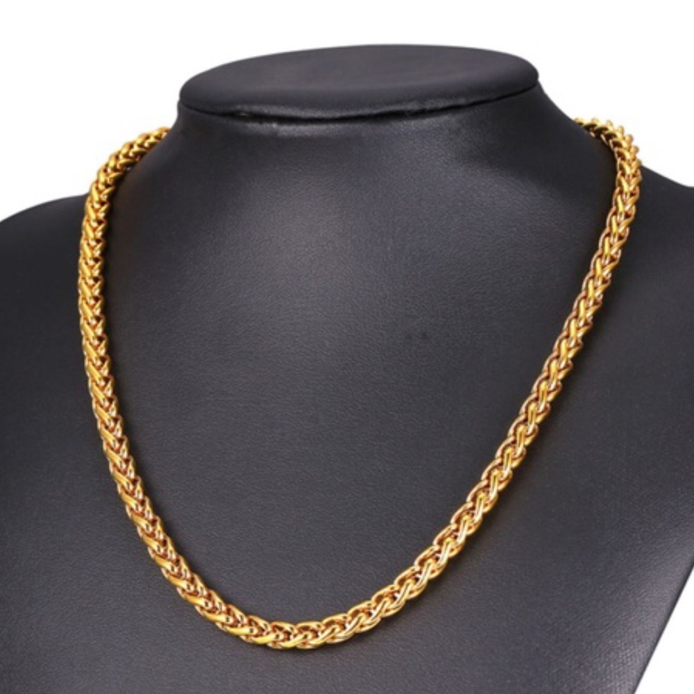 New 9mm 18k gold plated chain for men